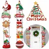 Oggetti decorativi Figurine 1 paio Buon Natale Porta appesa Banner Babbo Natale Pupazzo di neve Distico Navidad Party Decorazione della casa 2024 Noel 231114