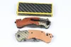 1 Stuks Top Kwaliteit Assisted Flipper Zakmes 3Cr13Mov Titanium Coating Drop Point Blade Houten Handvat Outdoor Survival Messen met Doos