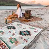 Blankets Tribal Blankets Indian Outdoor Rugs Camping Picnic Blanket Boho Decorative Bed Blankets Plaid Sofa Mats Travel Rug Tassels Linen 230414