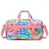 Duffel sacos de viagem para as mulheres impressão tote duffle saco 2023 fim de semana viajando boston grandes bolsas rosa weekenders ombro