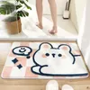 Bath Mats Absorbent Floor Mat Pink Bathroom Door Non Slip Flocked Upholstered Foot