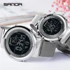 Wristwatches SANDA Fashion Brand Electronic Movement For Lover's Watches Gifts Digital Milah Mesh Belt Waterproof Man Watch Reloj
