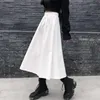 Jupes mode femmes Vintage automne hiver mi-mollet taille haute Ins a-ligne tente plissée jupe vêtements Streewear blanc noir1