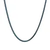 Kedjor 5st mycket blå halsband rostfritt stål vete kedja choker länk halsband för kvinnor herr mode gåvor smycken 3mm 24 tum