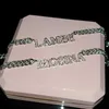 Anhänger Halsketten Kundenspezifische Edelstahl Namenskette Aushöhlen Wort Halskette mit Strass Kubanische Kette für Männer Frauen Hip Hop Schmuck T230413