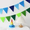 Party Decoration 12 Flags 17cm Colorful Felt Banner Garlands Birthday Bunting Baby Shower Wedding Pennant Home Supplies