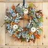 Christmas Decorations Fall Wreaths Pumpkin Berry Maple Leaf Artificial Wreath Harvest Autumn Door Halloween Home Hanging Decoration 231113