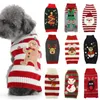 Hundkläder tröja jul vinter varma kläder xmas outfit för hundar valp kappa kostym chihuahua randig stickad 231113