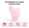 الوجه مدلك GUA sha أداة طبيعية روز الكوارتز غواشا تجريف تدليك العنق عين الوجه رفع التخسيس يزيل التجاعيد الجمال العناية بالبشرة