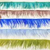 Andra evenemangsfestleveranser 10METERS OSTRICH FEATHERS ON TAPE RIBBON FRANTS TRIM 8-10CM HANDICRAFT TILLBETAGNINGAR SVART VIT OSTRICH FEATERA SYT TRimmings 231114