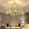 LED Postmodern ny mode ljuskrona guldhänge ljus lyx ljuskrona dimbar vardagsrum sovrum dekoration lyster