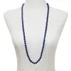 Chaînes Simple Perles Bleues Collier Long Naturel Lapis Lazuli Pierre Bijoux De Mode Pour Femmes Chaîne Femme Déclaration Colliers 36 "A960