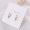 Stud Earrings Christmas For Women 2023 Trendy Rhinestone Elk Pave Zircon Deer Festival Party Gifts Animal Jewelry Wholesale