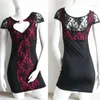 Casual Dresses Dream Vine Office Dress Black Lace Mini med Cup Sleeve Design High Quality Mesh Detail W84306