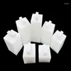 Jewelry Pouches 7pcs/lot Acrylic Square Ring Clip Stand Display Cylindrica Clear Black Counter Prop