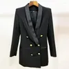 Kvinnors kostymer kvinnors vårbutik smal vintage silkgrön frukt krage dubbelbröst jacka blazer casual elegant kostym 2023