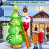 Christmas Decorations 7 FT Inflatable Tree with Santa Claus Outdoor Blow Up Yard Decoration Buildin LEDs Lighted 231113