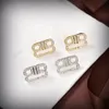 Kvinnor Luxury Letter BB Studörhängen Designer Varumärke Earing Fashion Jewelry Metal Crystal Pearl Earring Cjeweler For Women's Gift Ohrringe Tryet