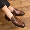 Chaussures habillées hommes d'affaires de luxe en cuir Oxford Style coréen mode décontracté polyvalent rétro formel mocassins plats