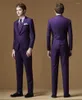 Men's Suits 2023 Groomsman Men Suit Jacket Pant Vest Slim Fit Wedding Groom Set Male Casual Purple Business Tuxedo For