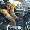 Womens Fur Faux Maomaokong Winter Women Coat Natural Fox Collar Cuff Black Jackets Outwear Thick Luxury Real Parka 231113