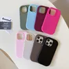 Solid Color Liquid Silicone Mobiltelefonfodral för iPhone 15 Pro Max 14 13 11 XS X Soft TPU Moible Case Full Cover