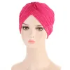 Knot veckade kvinnor muslimska hijab kemo kepsar inre hatt underscarf håravfall motorhuven headwrap turban beanies huvud halsduk