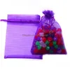 Jewelry Pouches Bags 7X9Cm Wholesale Christmas Gift 100Pcs Beautif Mixed Colour Organza Pouch Bag For Festival Drop Dhgarden Dhevu