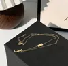 Anhänger Halsketten Brand Designer Buchstaben Anhänger Halsketten hochwertige Frauen 18K Goldbeschichtung Stahl Stahl clavicular Ketten Halsketten Liebhaber Valen Y240429XW97