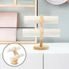 Smyckespåsar Display Stand Earrings Organizer Watch Holder Tabletop Armband Showcase Bangle Props Rack Wood