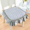 Pillow Minimalist Style Solid Color Velvet Sitting Pads Universal Dining Chair Non-slip Mat Thickened Office Sedentary Stool