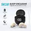 Newst SK18 Superbass Earphones, TWS Wireless Bluetooth Headset, med Mic Smart Touch -hörlurar, osynliga mini -brusreducering Örskydd