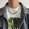 Choker hiphop coole hangende ketting voor mannen titanium stalen kralen ketting parel sleutelbeen mannelijke sieraden accessoires