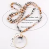 Anhänger Halsketten MD Mode Böhmischen Schmuck Natürliche Steine Mit Glas Links Runde Stein Säule Für Frauen Boho Geschenk