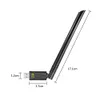 Ricevitore adattatore WiFi USB 650Mbps Antenna esterna 5dBi Dual Band 2.4GHz 5GHz 650M Scheda di rete wireless Plug and Play per laptop desktop