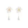 Boucles d'oreilles pendantes tournesol boucle d'oreille transparente liquide clair jaune marguerite goutte acrylique boucles d'oreilles longue fête bijoux Boho femme Pendientes