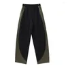 Calças femininas chique painéis mulheres carga 2023 primavera alta rua feminina costura sweatpants oversize casual solto senhora banana