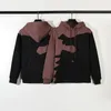 Patchwork Sweatshirts Hoodies Män kvinnor High Street Brodery Pullover Hoode Hip Hop Pullover