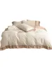 Bedding sets Carved Milk Velvet Four Piece Set with Double-sided Coral Velvet Solid Color Thickened Bedding 231114