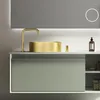 Waschbecken Wasserhähne Edelstahl Aufsatzbecken Integrierte Goldene Waschstange Toilette Runder Dünner Rand Art Waschbecken