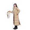 Women's Trench Coats Long-sleeved 2023 Winter Korean Version Of Loose Down Cotton-padded Jacket Students' Art Test Knee-length Coat Women