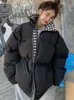 Frauen Daunen Parkas Winter Baumwolle Jacke Frauen Zipper Lose Gepolsterte Mantel Weibliche Feste Verdickung Warme Puffer Jacken Schwarz Khaki 231114