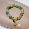 Strand Nafu Peacock Agate Bracelet Old Mine Topaz Safe