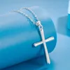 Hängen toppkvalitet Silver 925 Sterling Chain Halsband Kvinnor smycken Classic Cross Pendant Female Choker Male Party Accessories