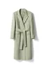 Women's Wool Blends Naizaiga 100 Australian Wool camel white green pink long brown black Women coat with belt SM7 231113