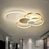 Chandeliers Modern Led Chandelier Lighting For Living Study Bedroom Lamps Indoor Round Rings Foyer Lustre Ceiling Lam Luminaire