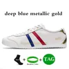 Tiger Mexiko Laufschuhe Leder Schnürschuhe Herren Damen Sneakers Birkengrün Tiefblau Metallic Gold Bruce Lee Creme Dunkelgrau Beige Marine Rot Weiß Blau Flacher Sneaker