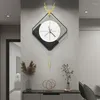 Wall Clocks Modern Metal Wrought Iron Silent Clock For Living Room Furniture Creative Upscale Household Entrance Mural