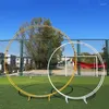 Party Decoration Double Circle Metal Wedding Arch Backdrop Garden Flower Balloon Round Frame 1.8/2.0/2.4M Background Stand For Birthday