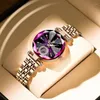 Wristwatches POEDAGAR Romantic Crystal Ladies Watches Top Brand Diamond Waterproof Women Watch Luxury Stainless Steel Female Clocks Rose